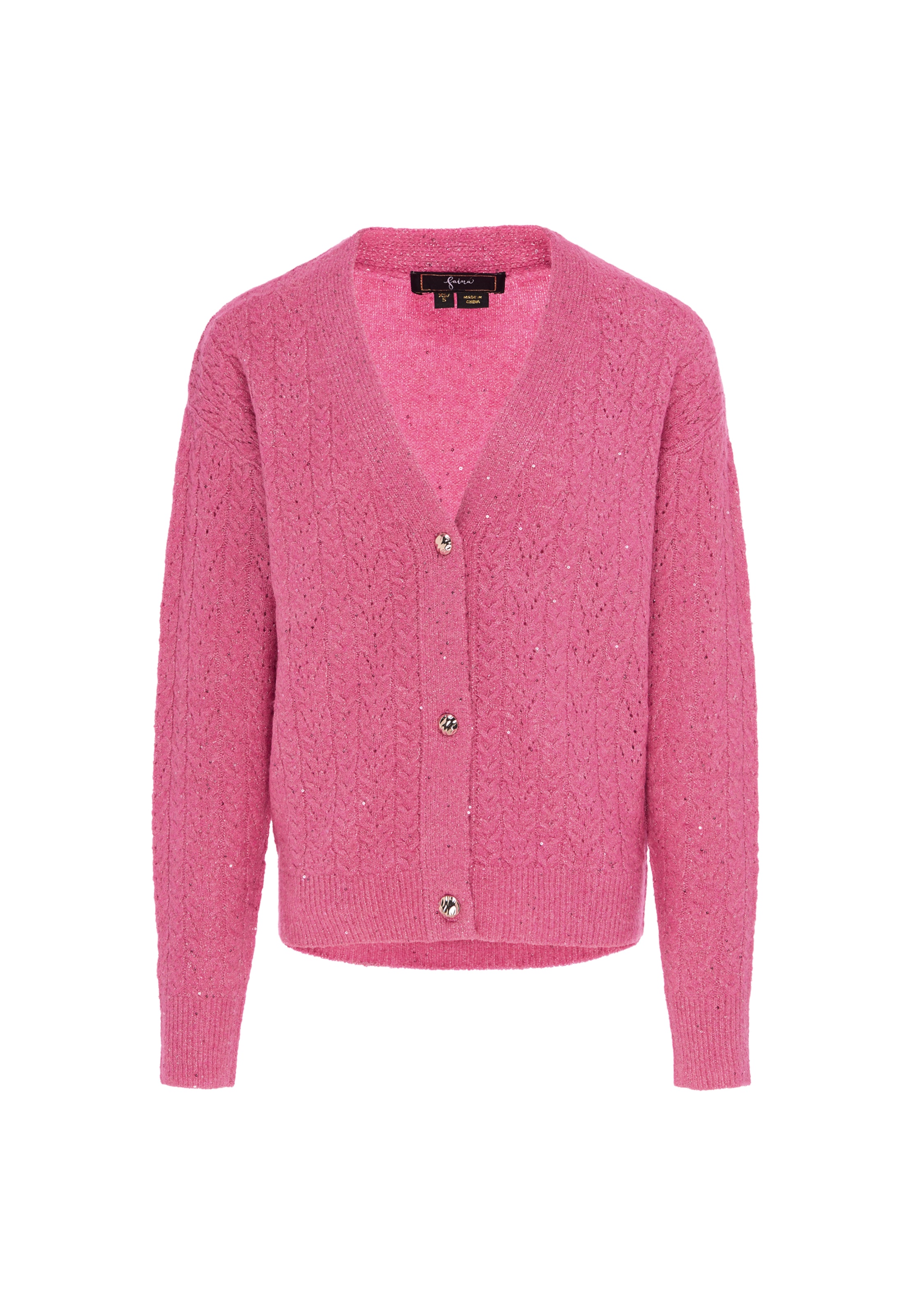faina - Casaco de malha 'Festive' em rosa: frente