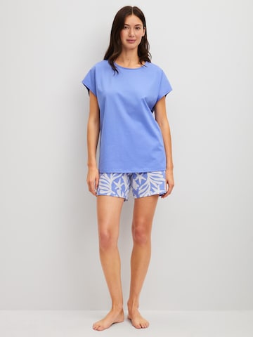 CALIDA Short Pajama Set 'Cotton Special' in Blue: front