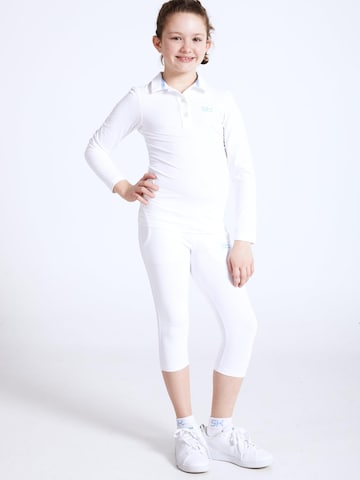 SPORTKIND Functioneel shirt 'Long Sleeve Polo Shirt' in Wit: voorkant