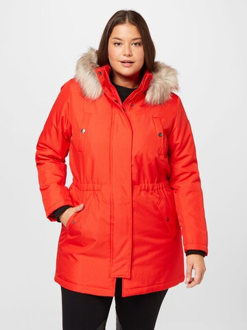 ONLY Carmakoma - Parka de inverno 'IRENA' em vermelho: frente