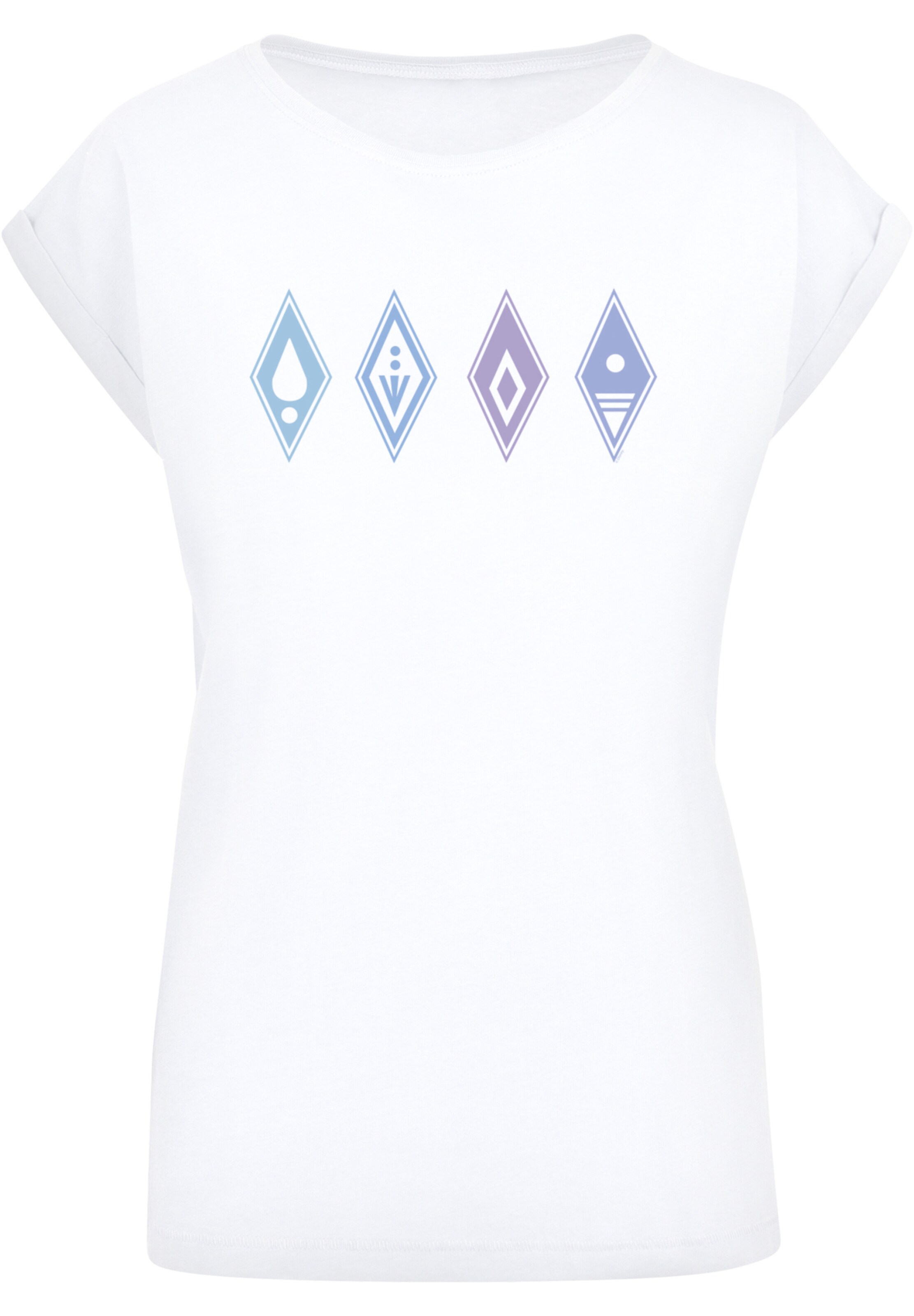F4NT4STIC Shirt 'Disney Frozen 2 Symbols' in Wit: voorkant