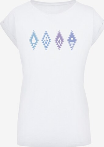 Maglietta 'Disney Frozen 2 Symbols' di F4NT4STIC in bianco: frontale