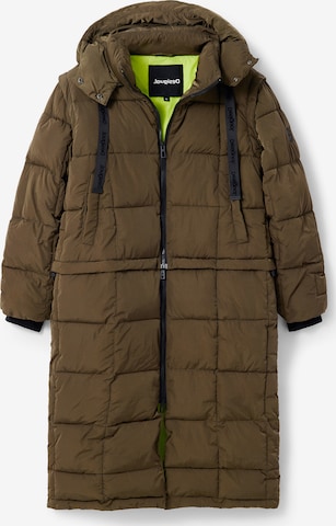 Desigual Χειμερινό παλτό 'TETRIS' σε πράσινο: μπροστά