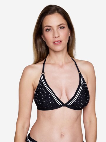 JOOP! Triangle Bikini top ' Polka Dots ' in Black: front