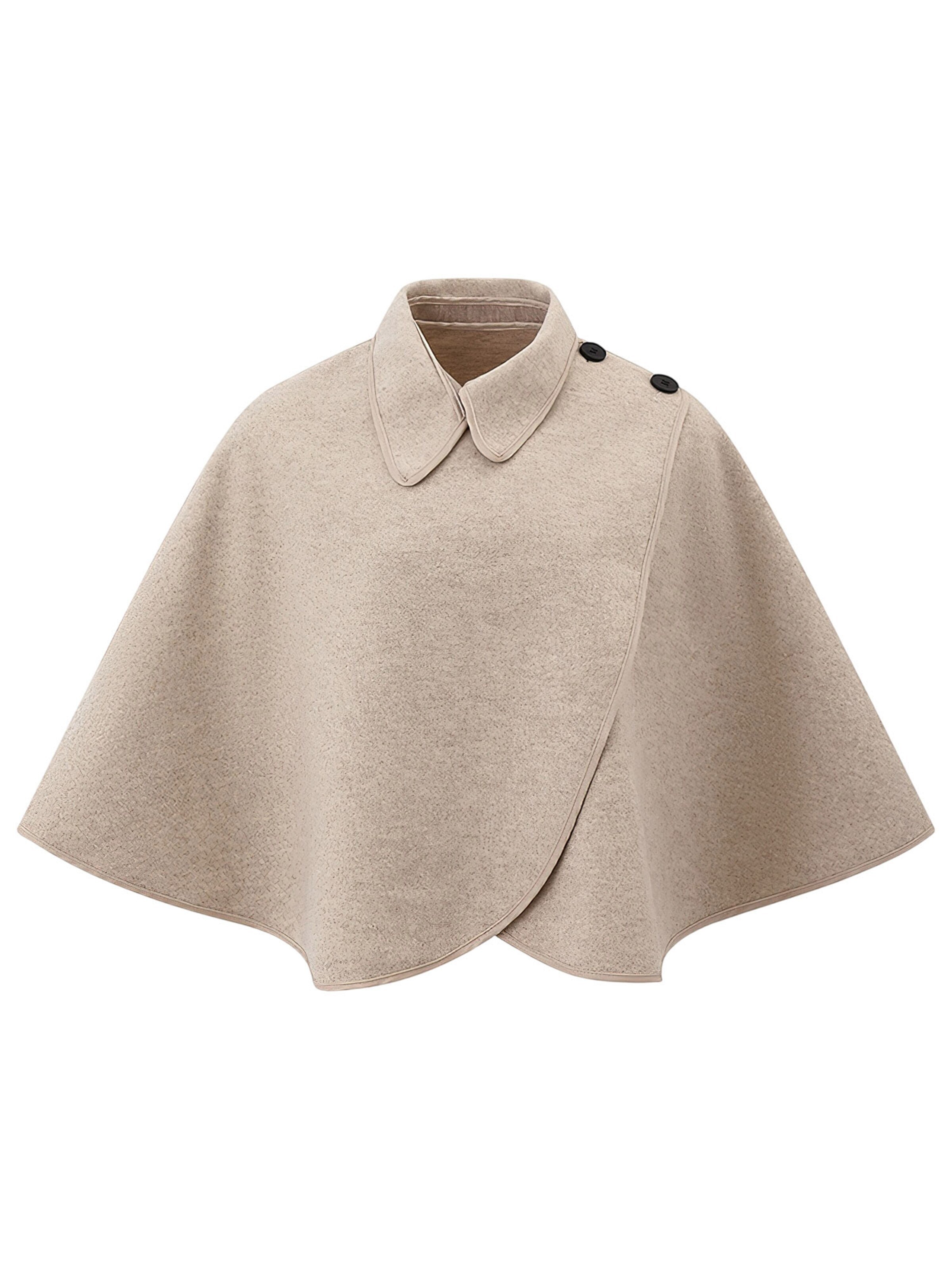 Magicshe Cape 'Elegantes Winter Cape' in Beige: front