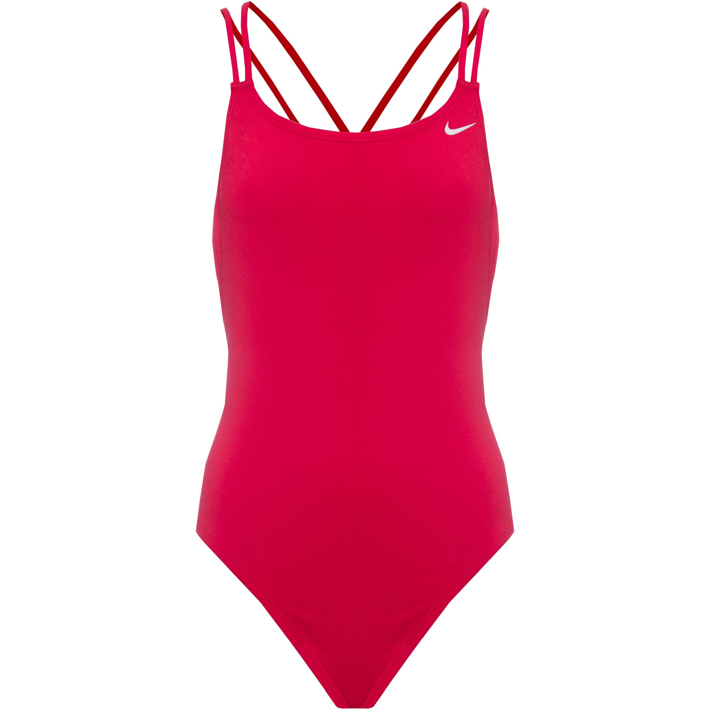 Nike Swim Bustier Sportbadeanzug in Rot: Vorderseite