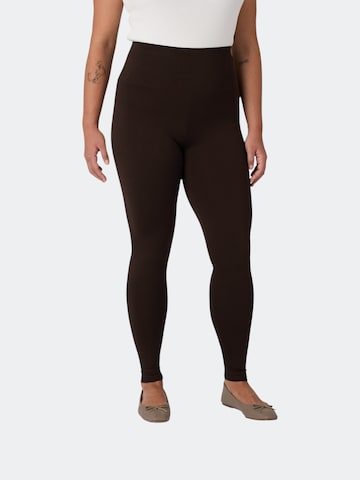 Les Lunes Skinny Leggings 'Luna' i brun: forside