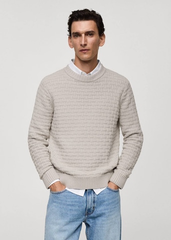 MANGO MAN Sweater 'Carucho' in Grey: front