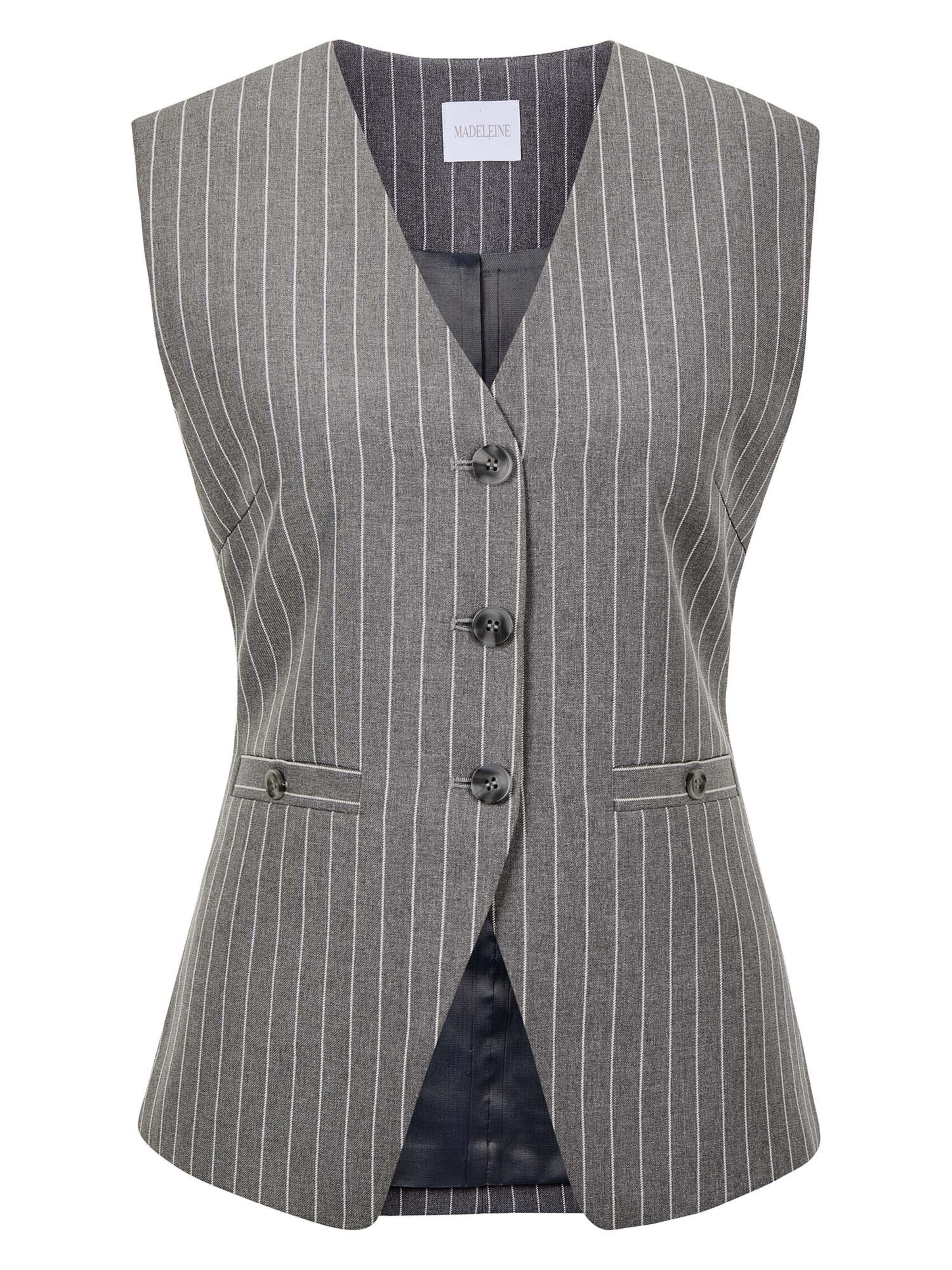 Gilet de costume MADELEINE en gris : devant