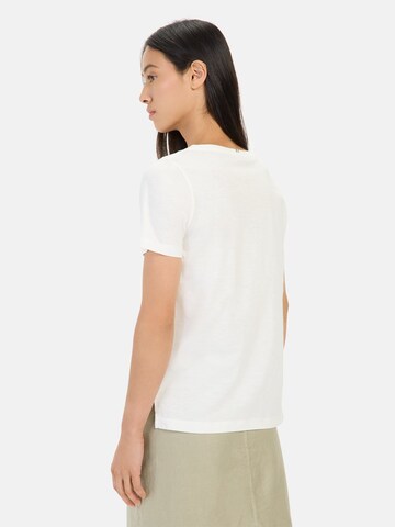 CAMEL ACTIVE T-Shirt mit V-Ausschnitt aus reiner Baumwolle in Weiß