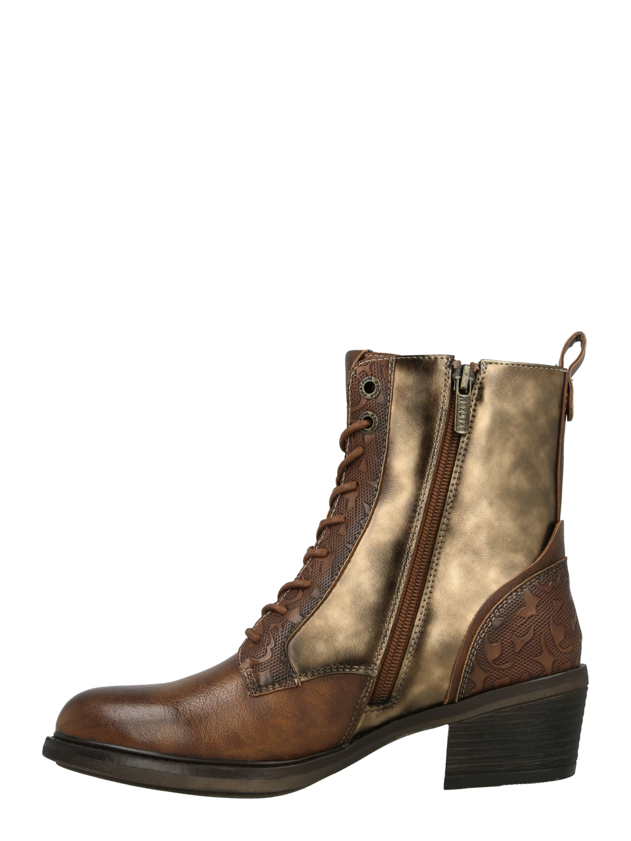 MUSTANG Ниски ботуши с връзки в кафяво