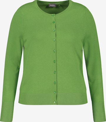 SAMOON Knit cardigan in Green: front
