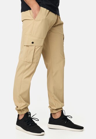 INDICODE JEANS Tapered Cargo trousers ' Landie ' in Beige