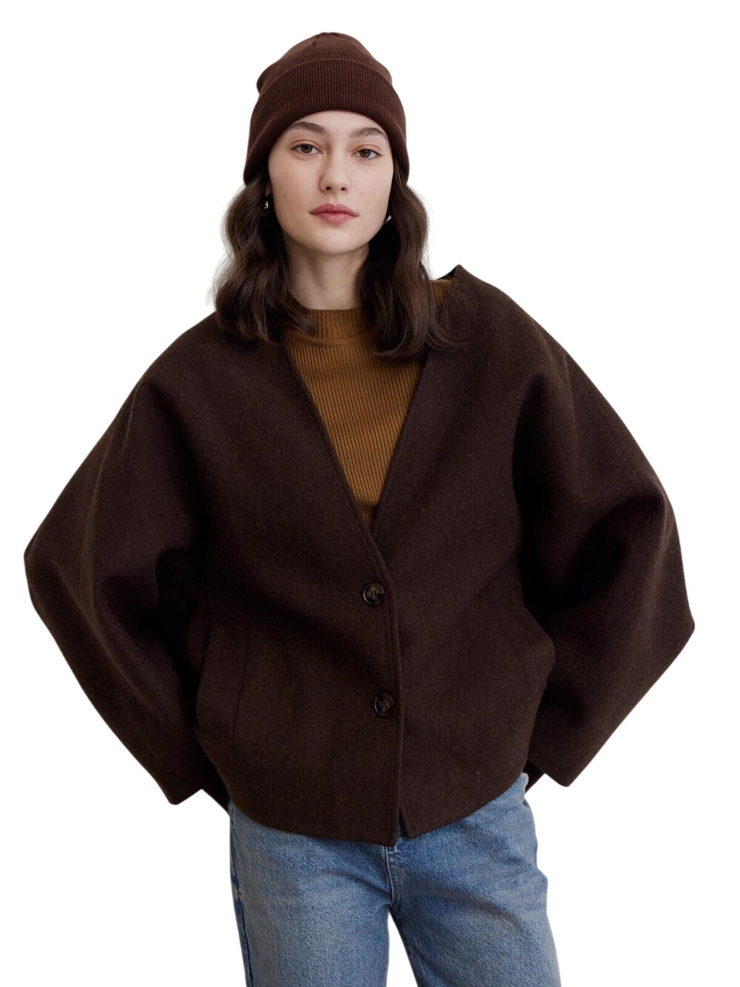 MANUKA Between-Season Jacket in Brown