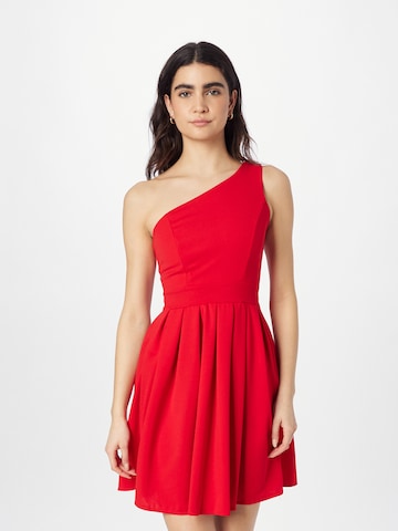 WAL G. فستان 'TONI' بلون أحمر: الأمام