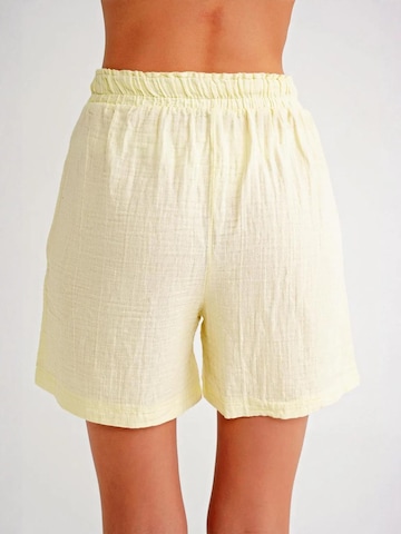 MixRay - Perna larga Calças em amarelo