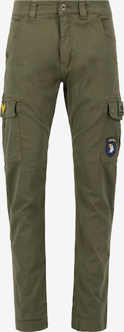 ALPHA INDUSTRIES - Pantalón cargo en verde: frente