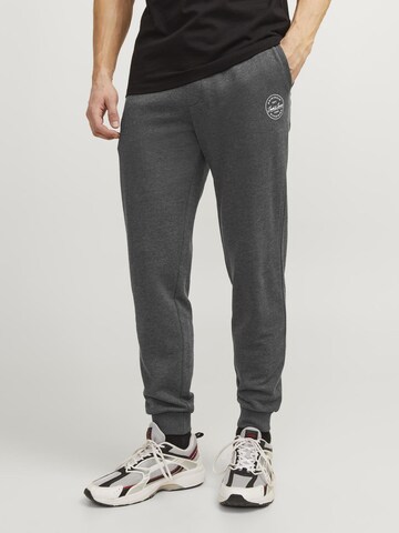 JACK & JONES Tapered Trousers 'JPSTGordon JJShark' in Grey: front