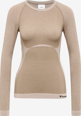 Hummel Функциональная футболка в Бежевый: спереди