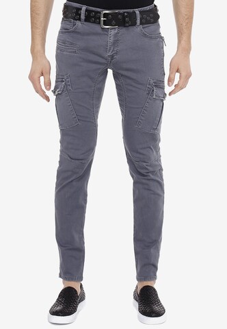 CIPO & BAXX Regular Cargo Jeans 'Akin' in Grey: front