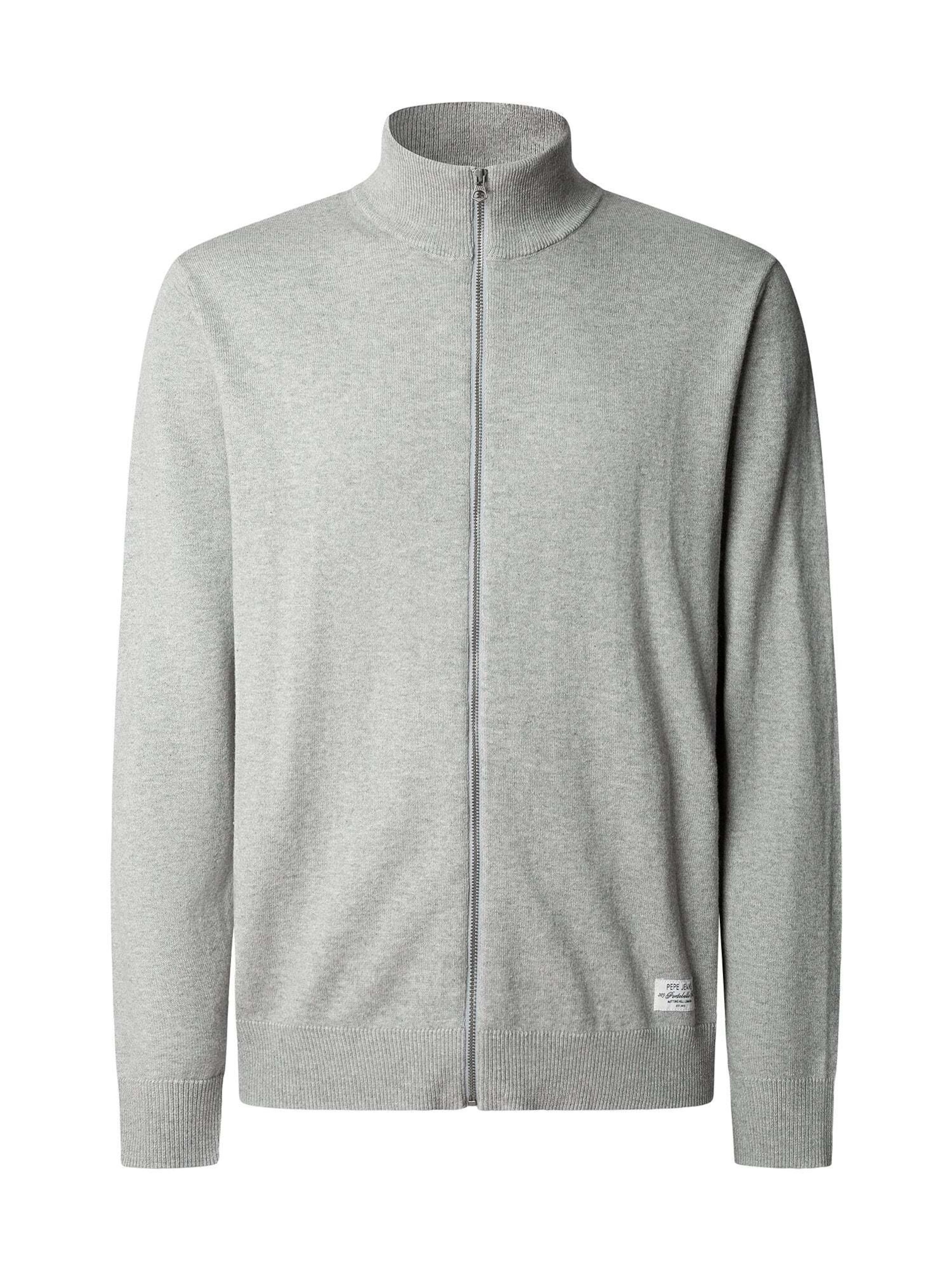 Pepe Jeans Strickjacke 'Andre' in Grau: Vorderseite