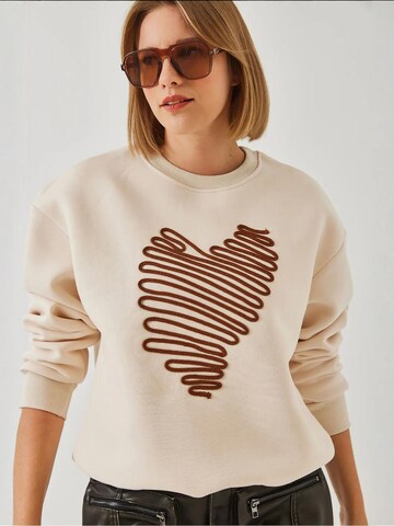 Bianco Lucci Sweatshirt in Beige: voorkant