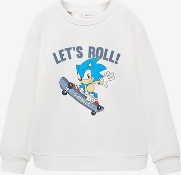 MANGO KIDSSweater majica 'Sonicsk' - bijela boja: prednji dio