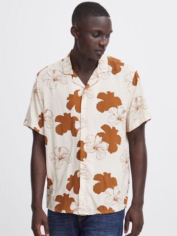 BLEND Regular fit Button Up Shirt in Beige: front