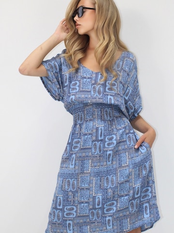 Trend Alaçatı Stili Καλοκαιρινό φόρεμα σε μπλε