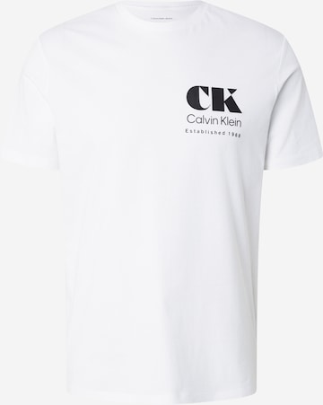 balta Calvin Klein Jeans Marškinėliai: priekis