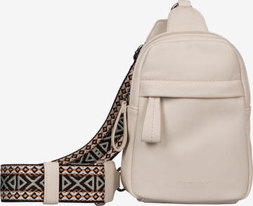 TOM TAILOR Backpack in Beige: front