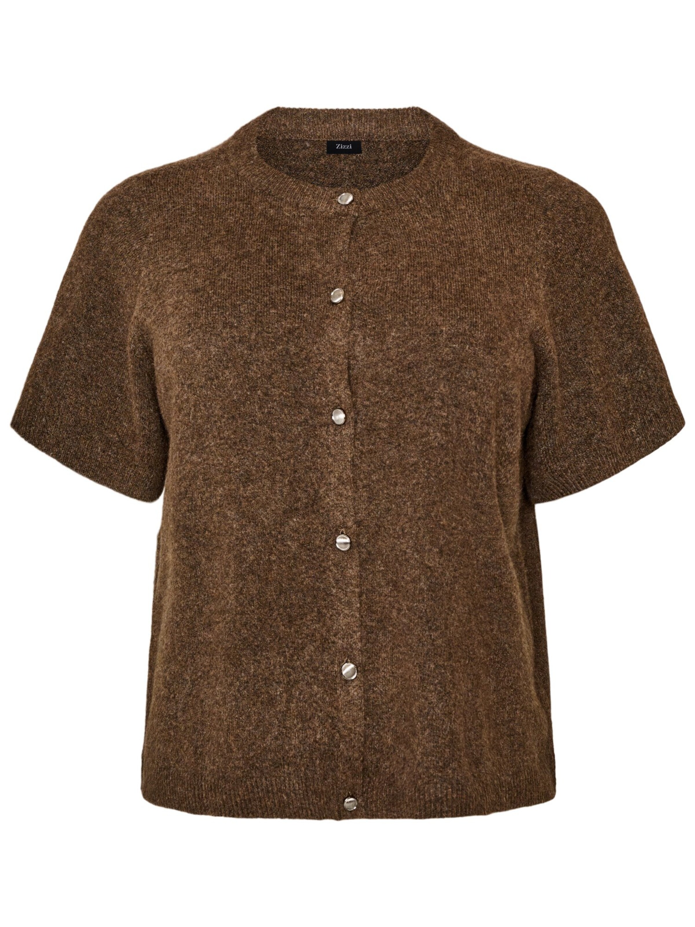 Cardigan 'Cavista' Zizzi en marron : devant