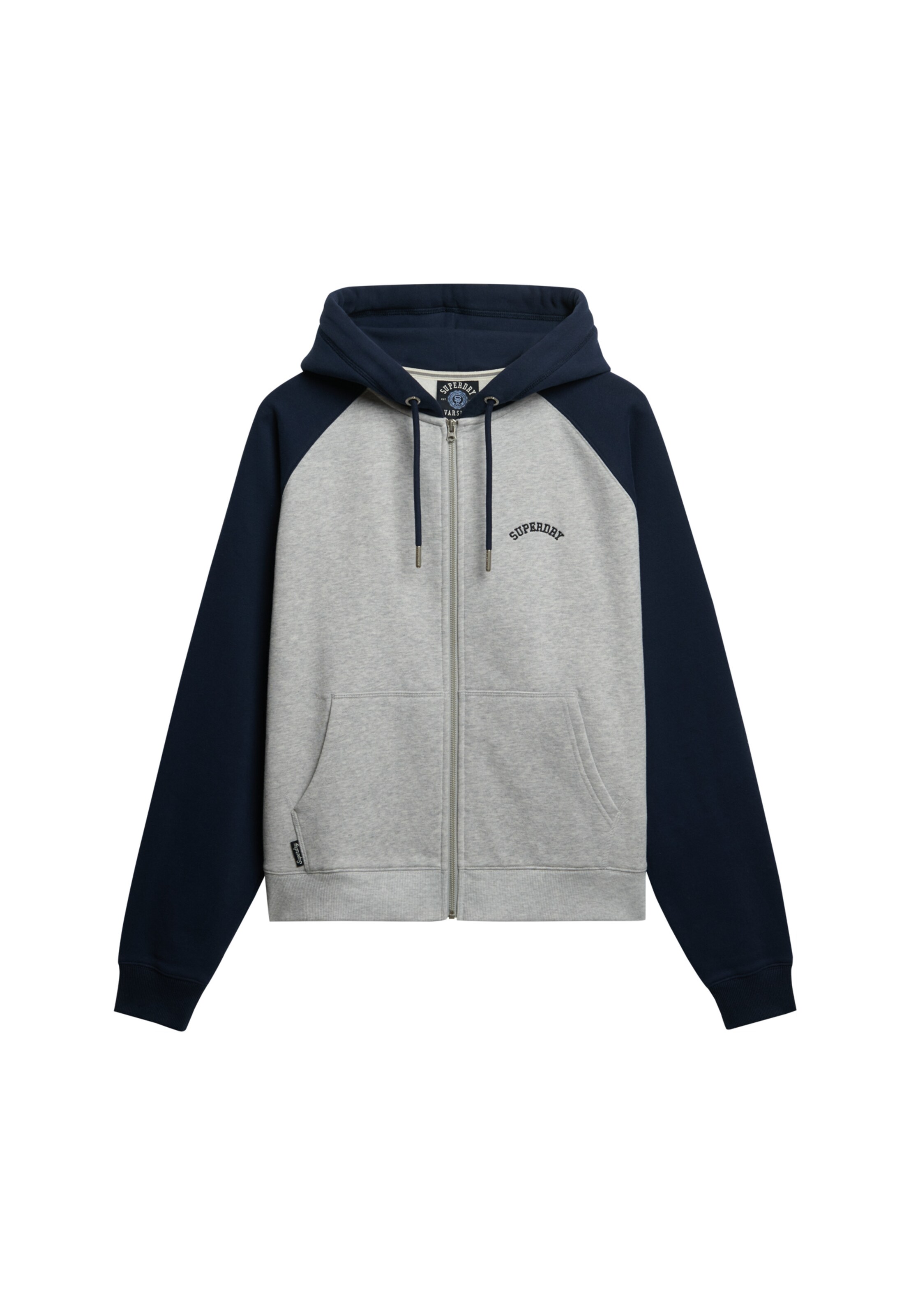 Veste de survêtement Superdry en gris : devant