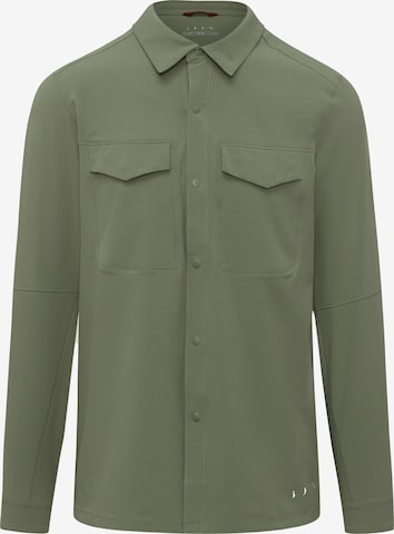 Born Living Yoga Athletic Button Up Shirt 'Chubut' in Green: front