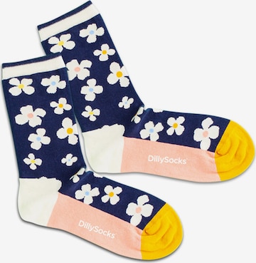 DillySocks Socks 'Floral Night' in Blue: front