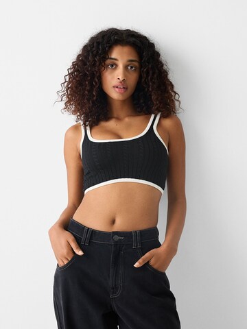 Bershka Stricktop in Schwarz: Vorderseite