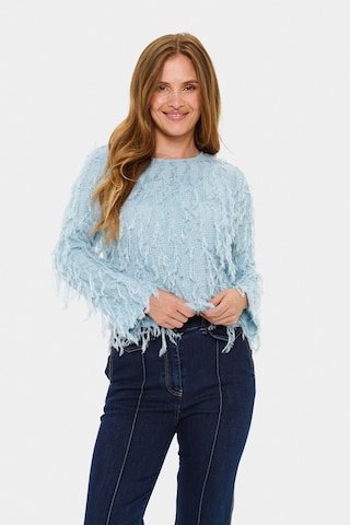SAINT TROPEZ Bluse 'NinetteSZ ' in Blau: Vorderseite