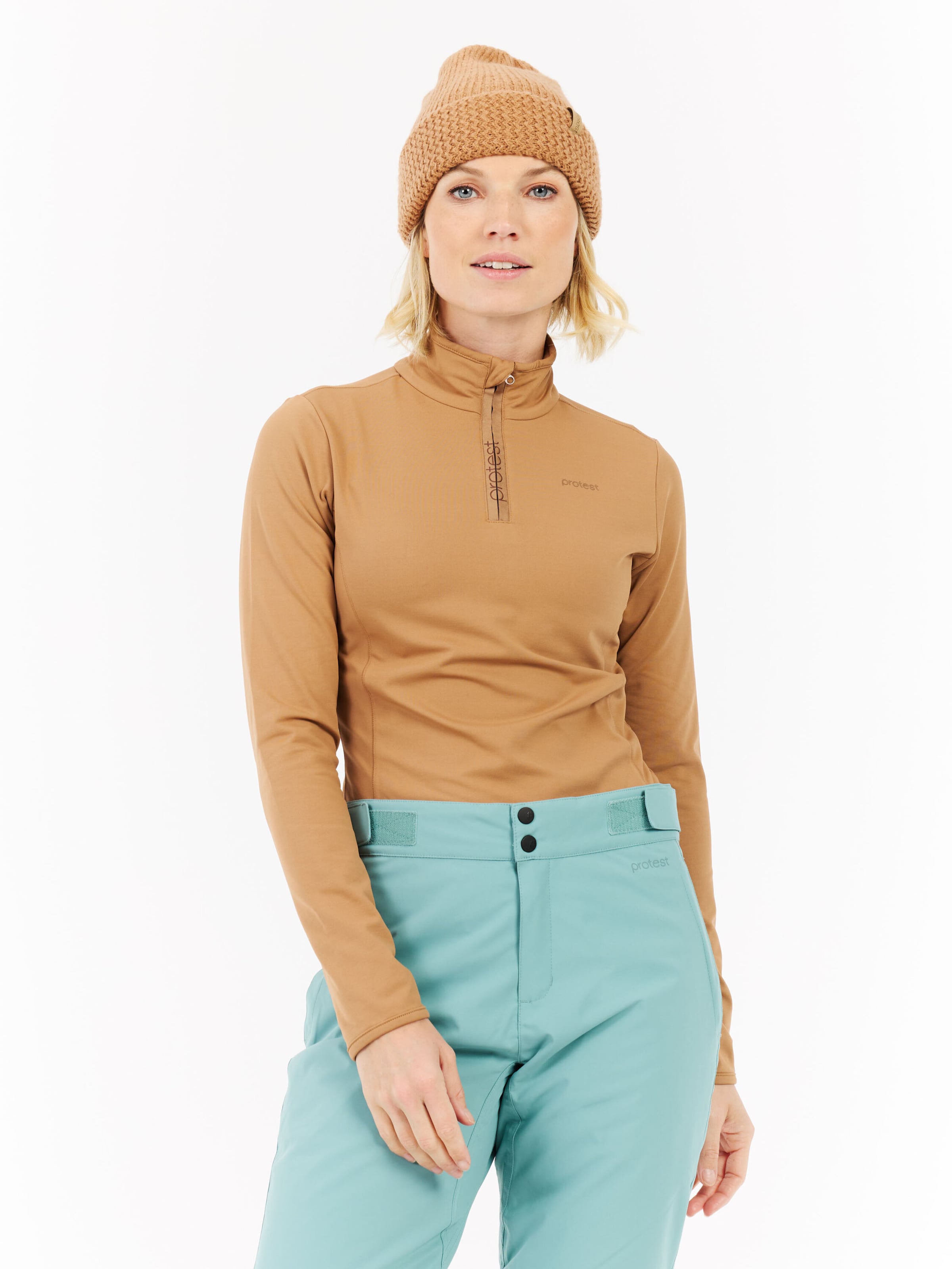 PROTEST Athletic Sweatshirt 'REFABRIZ' in Brown: front