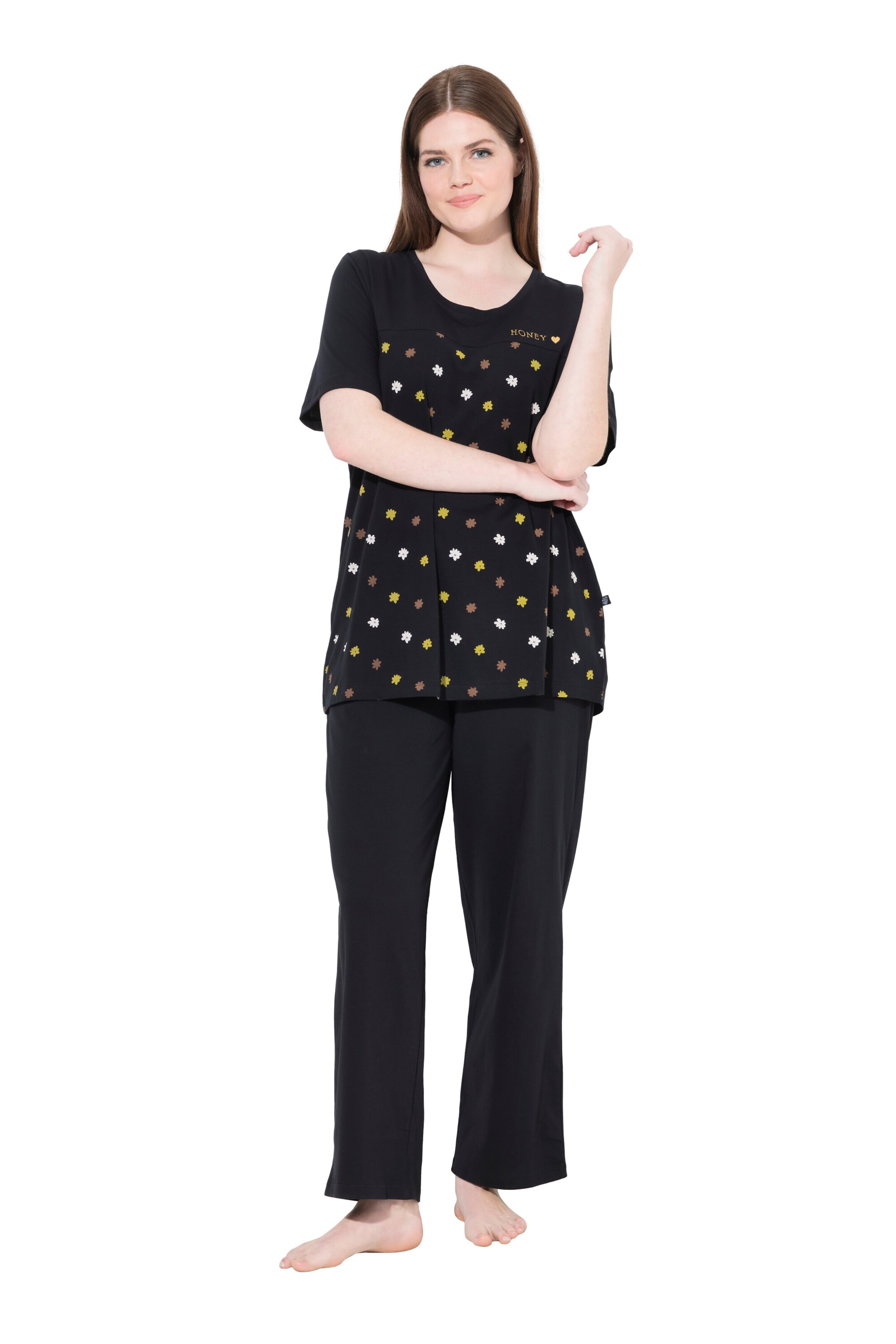 Ulla Popken Pajama in Black: front