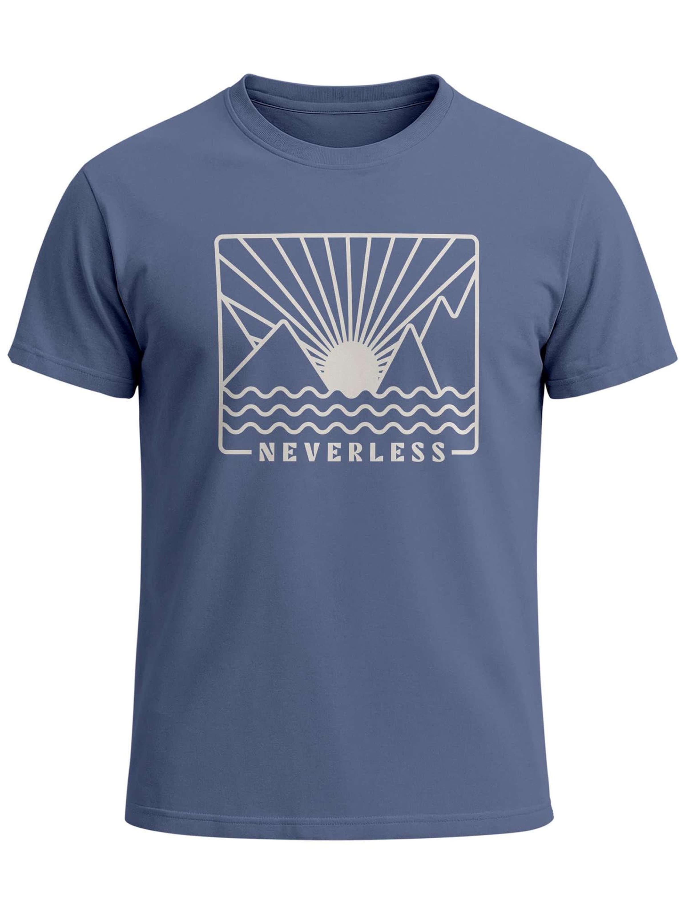 Neverless Shirt 'Sonnenuntergang' in Blue: front