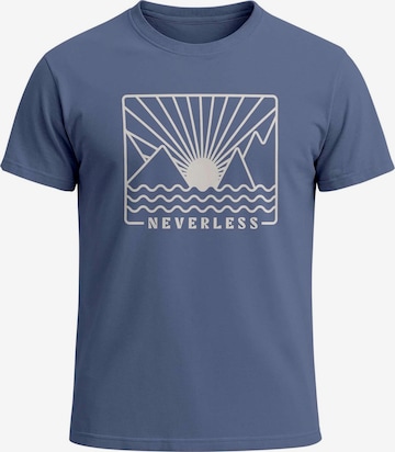 Neverless Shirt 'Sonnenuntergang' in Blue: front