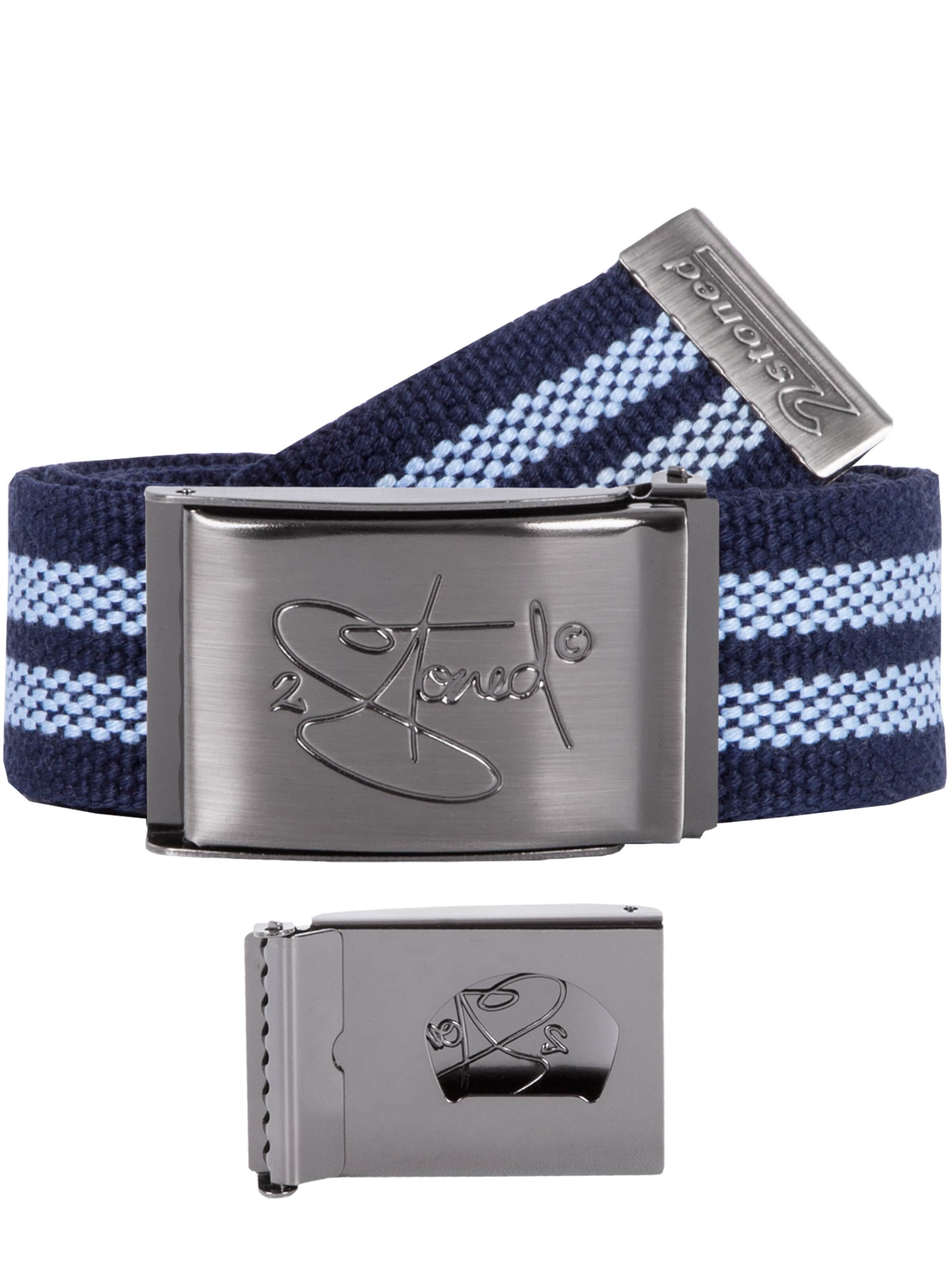 2Stoned Belt 'Classic Matt Bottle-Opener' in Blue: front