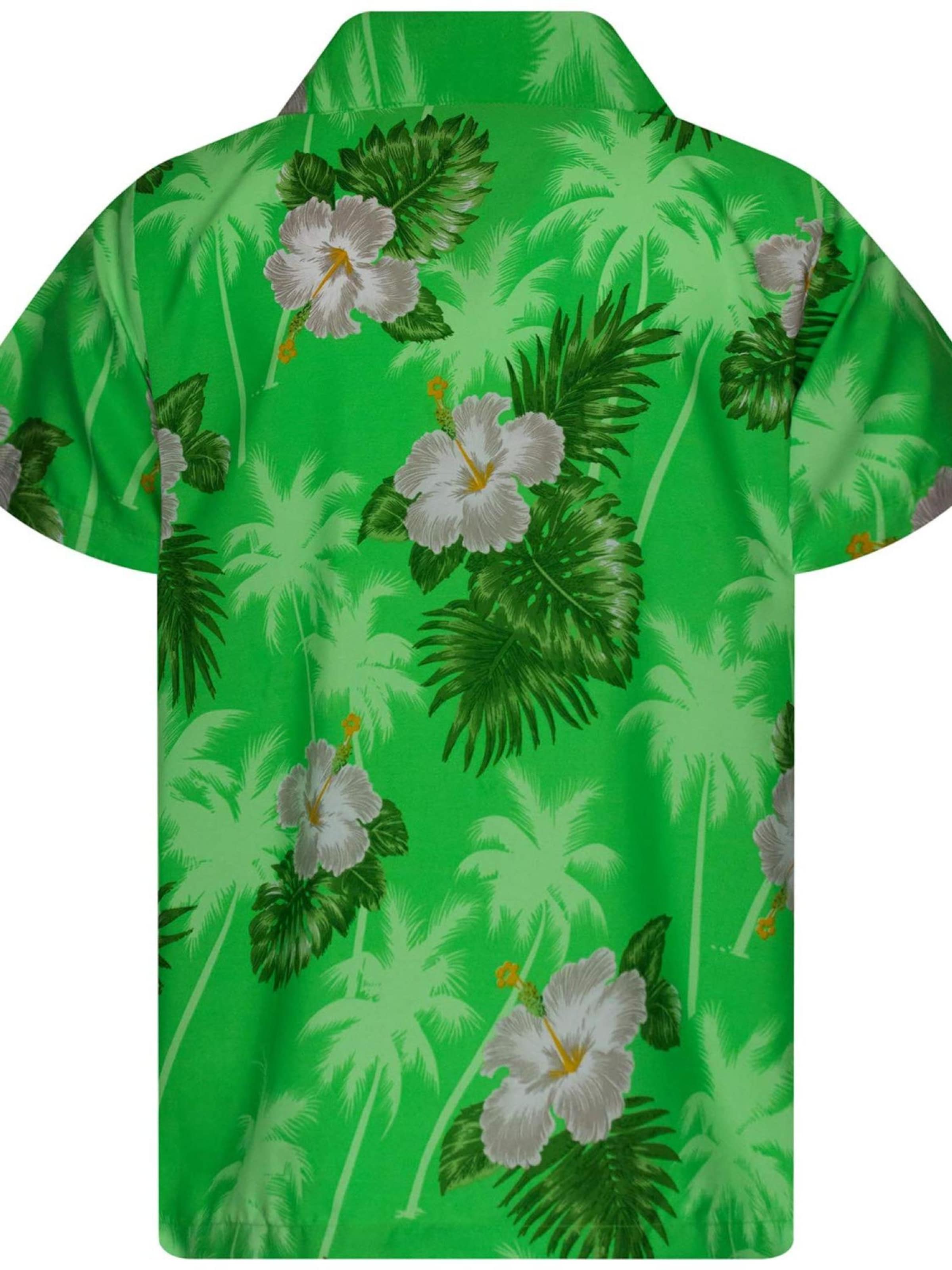 King Kameha Regular Fit Hemd 'Small Flower'‌‌‌‌‌‌ in Grün