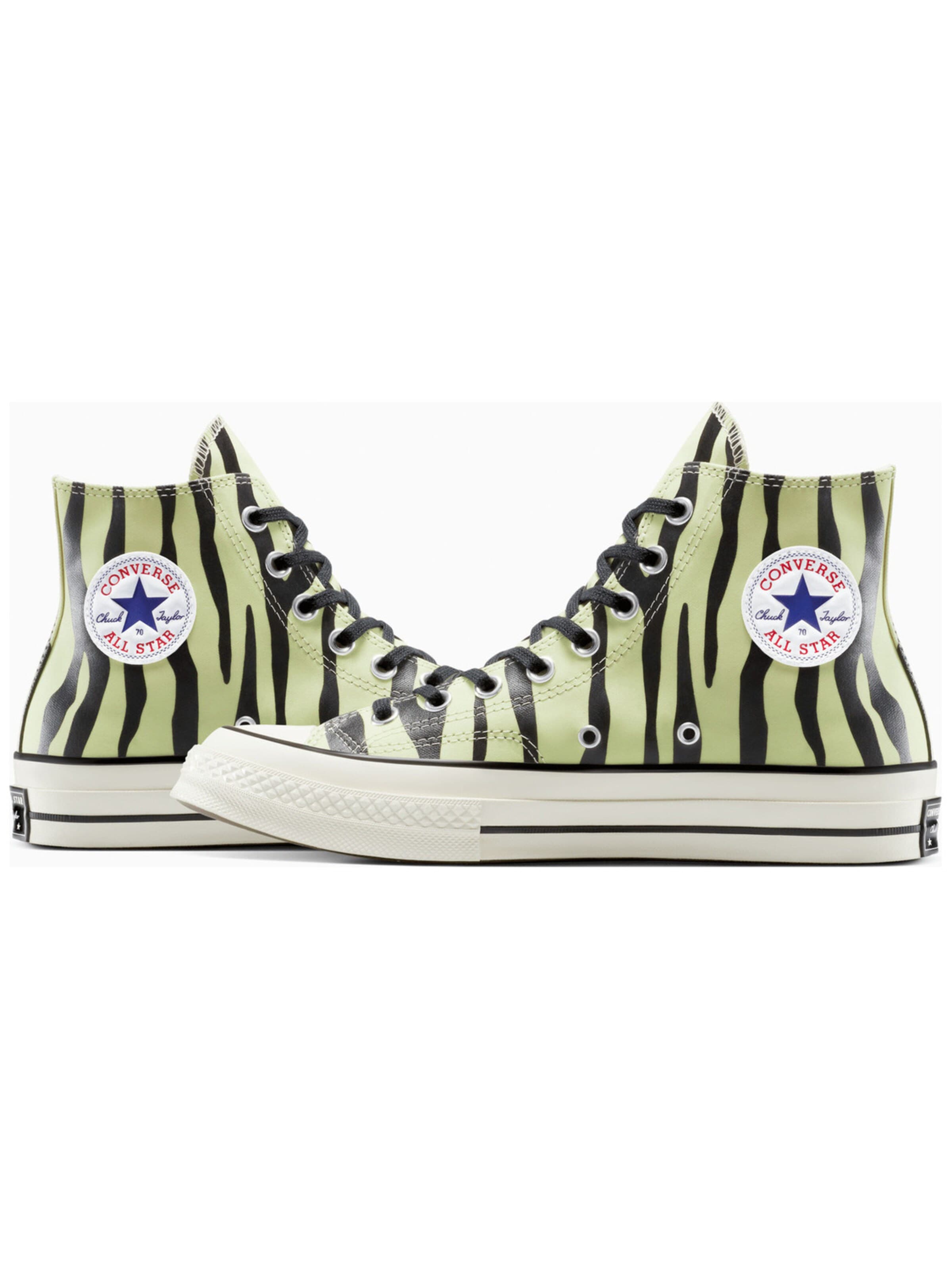 CONVERSE High-Top Sneakers 'Converse Chuck 70 Glow-In-The-Dark Zebra Print' in Green