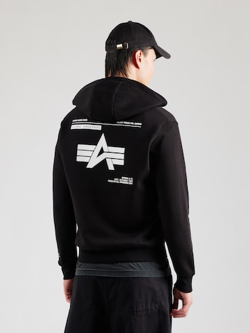 ALPHA INDUSTRIES Кофта на молнии в Черный: спереди