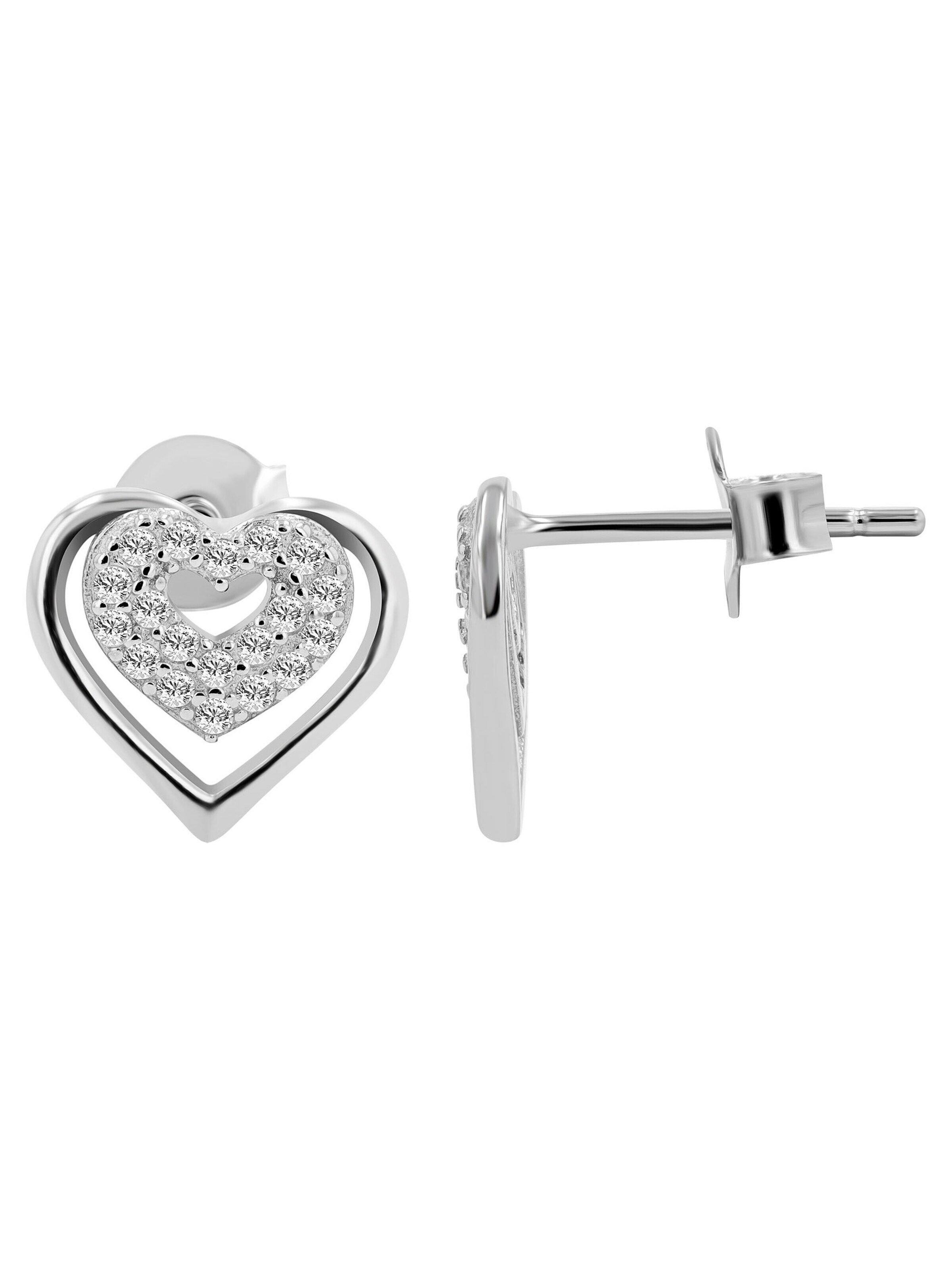 Akzent Schmuckset '"Sora" aus 925 Sterlingsilber, rhodiniert, langlebig'‌‌‌‌‌‌‌‌ in Silber