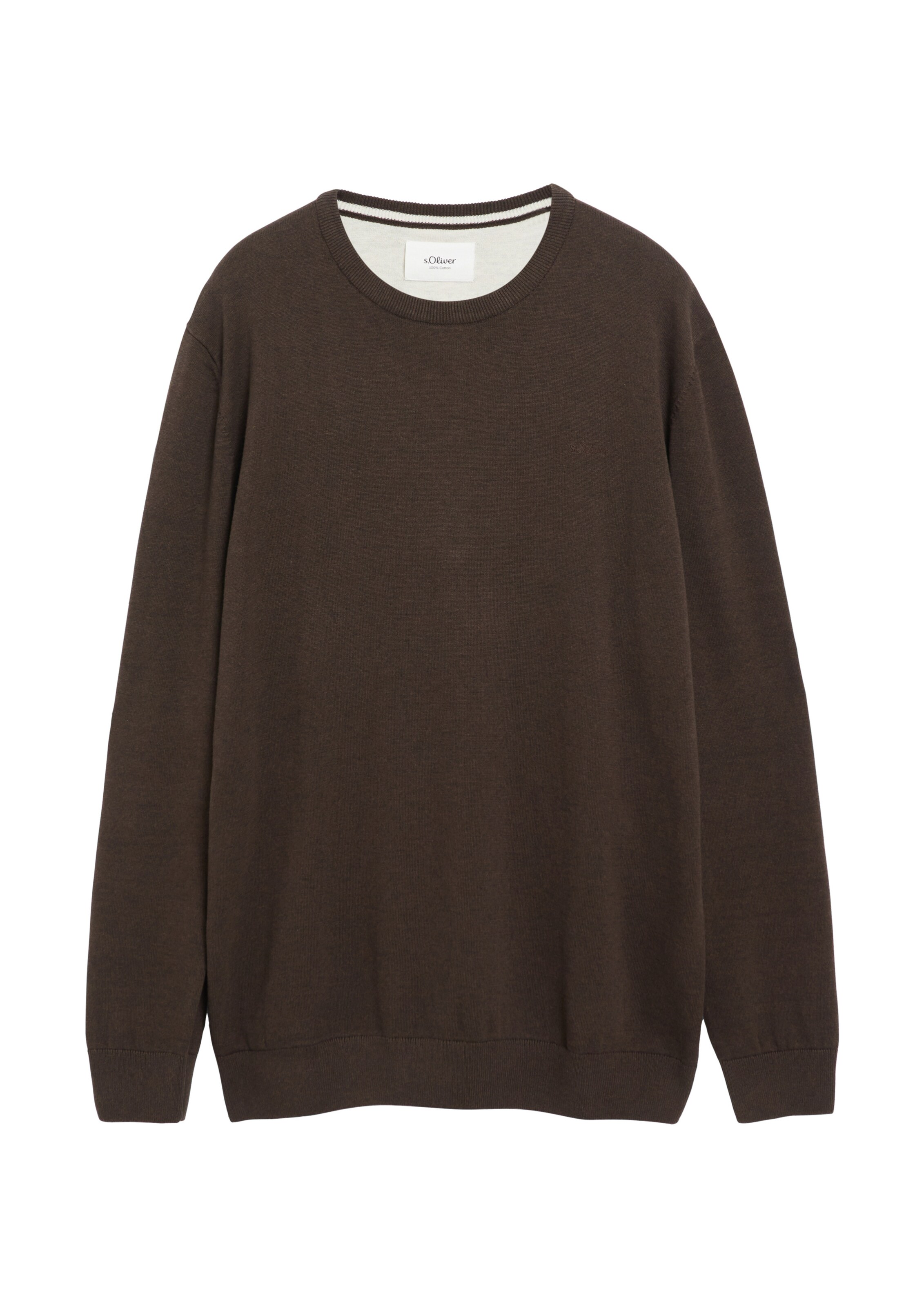 s.Oliver Men Big Sizes Sweater in Brown: front