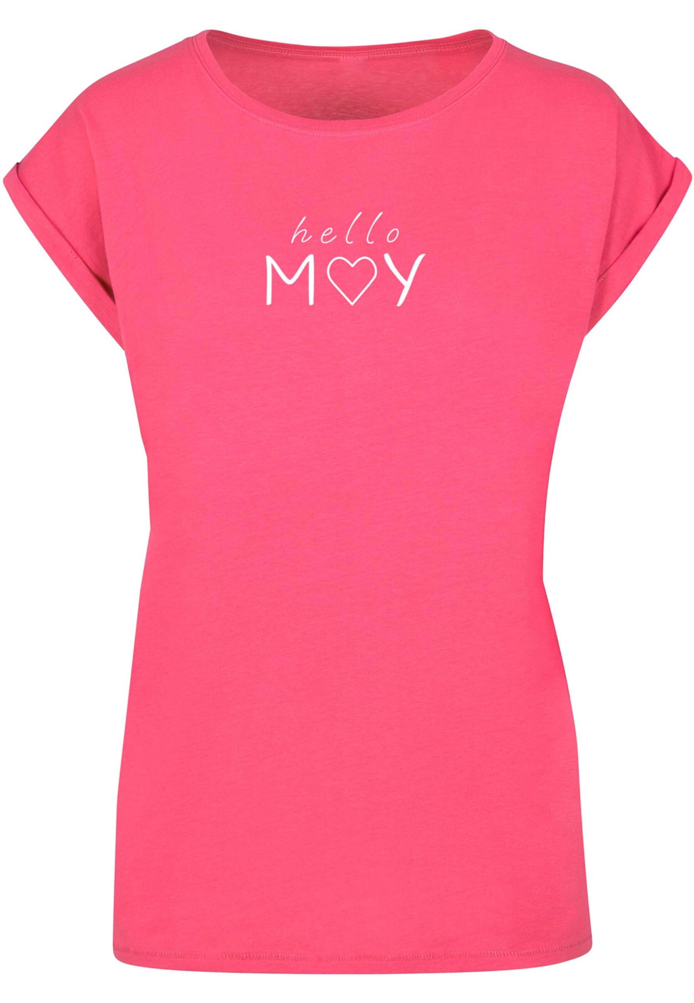 Merchcode Shirt 'Spring - Hello May' in Roze: voorkant