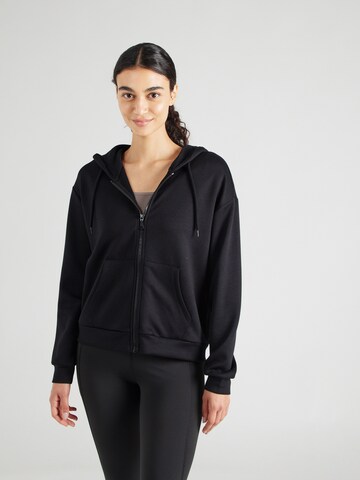ONLY PLAY - Sudadera con cremallera deportiva en negro: frente