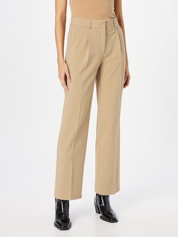 Soft Rebels Loose fit Pleated Pants 'Vilja' in Brown: front